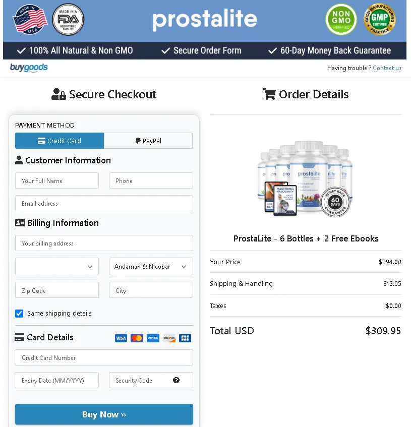 prostalite prostalite-secure-checkout-page